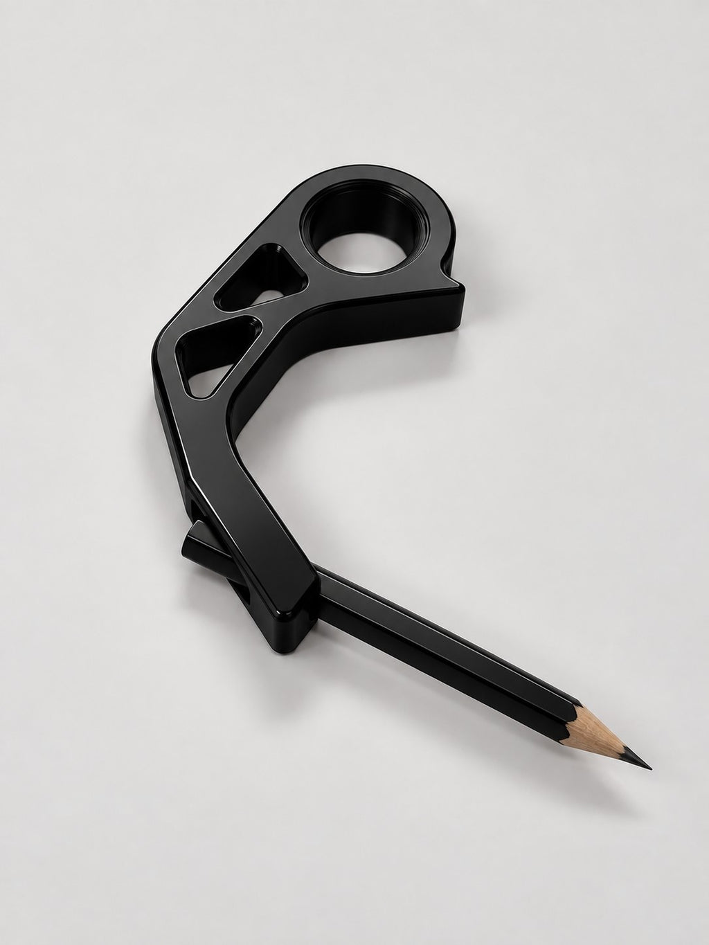 Black Spinstik attachment mod with the included pencil